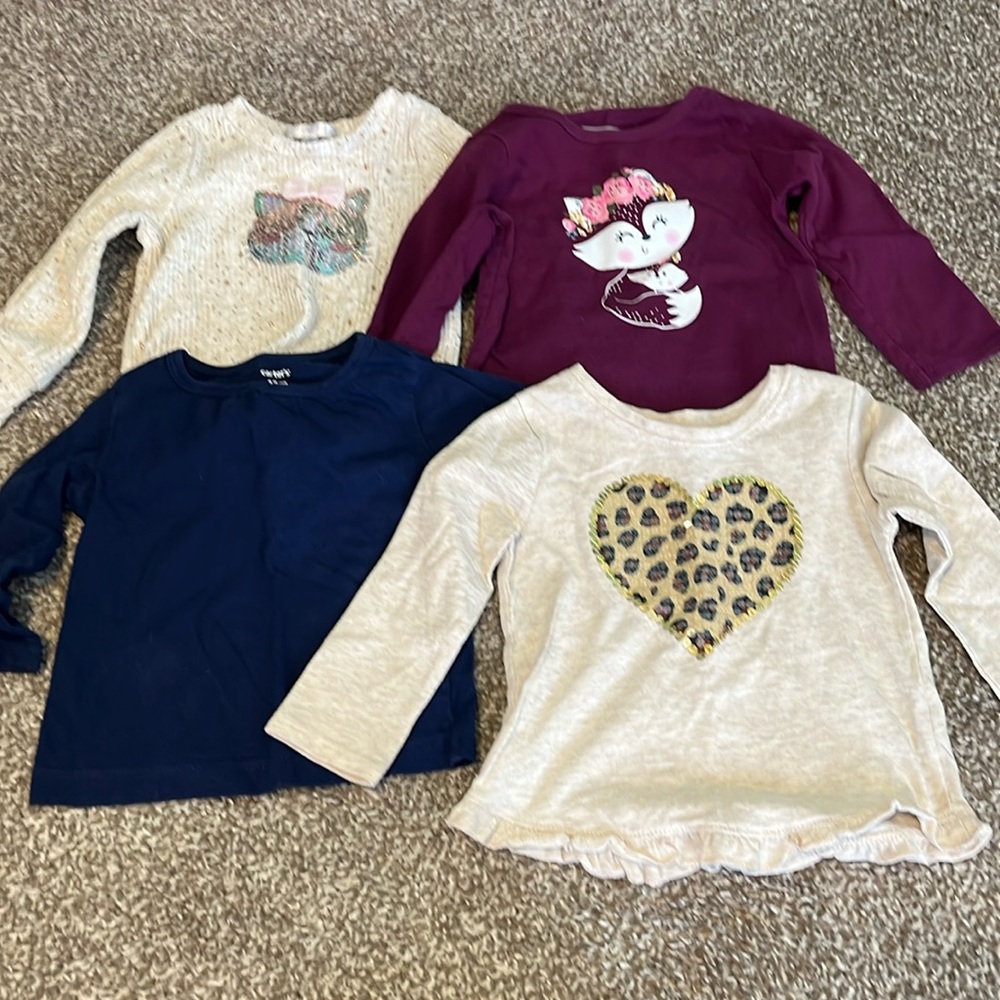 Bundle Toddler girls long sleeve shirts. 12 months.